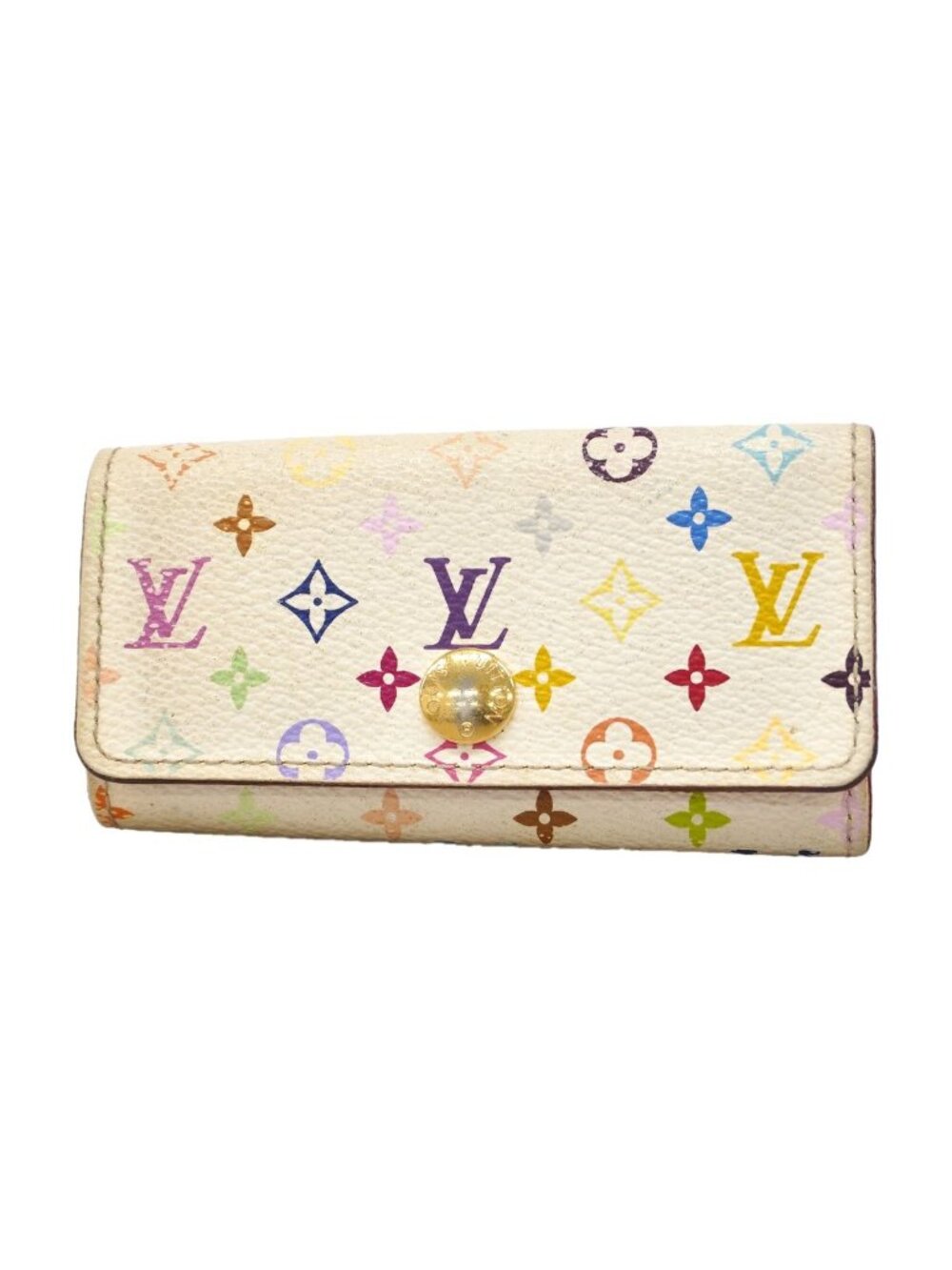 Louis Vuitton Key Case Monogram Multicolor Multicles 4 Blanc Rich Key Holder